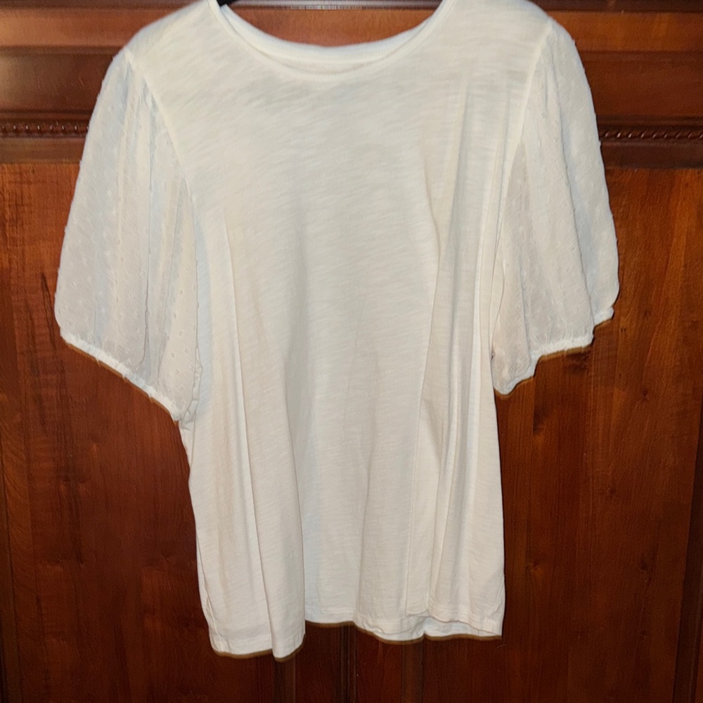 Maurice’s White Slub Knit Top Size 2X